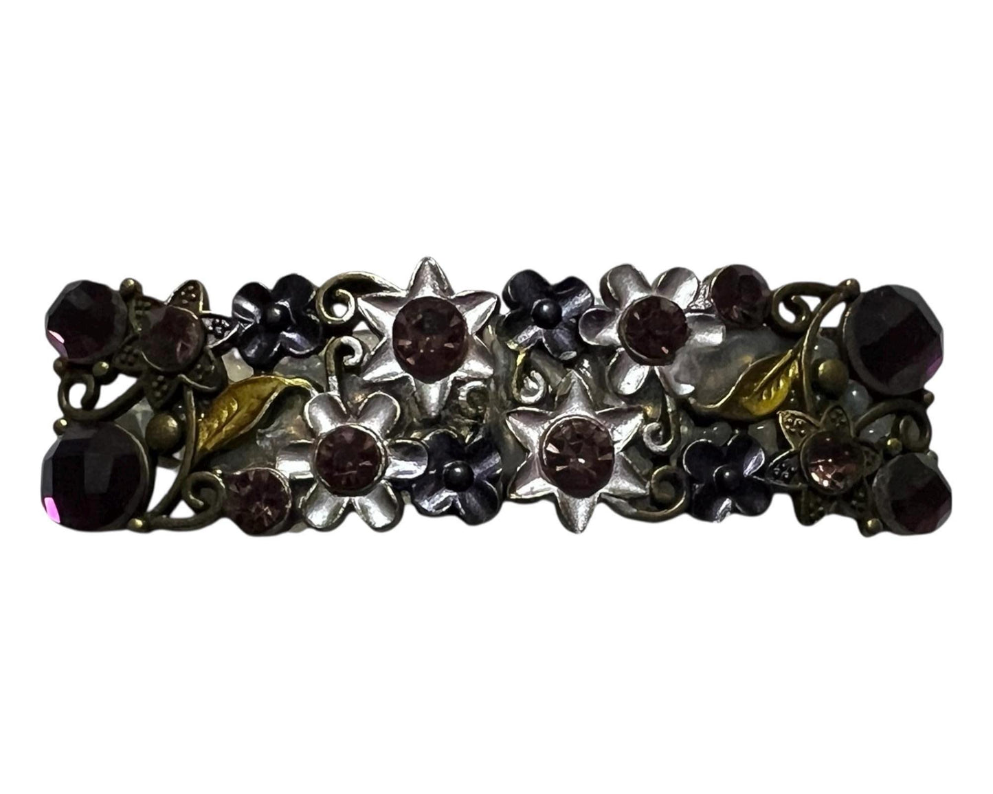 Purple Floral Clip Barrette
