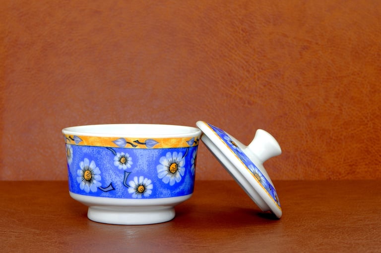 Decorative ceramic piece with a repeating pattern