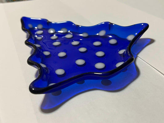 Christmas Tree Dish - Blue