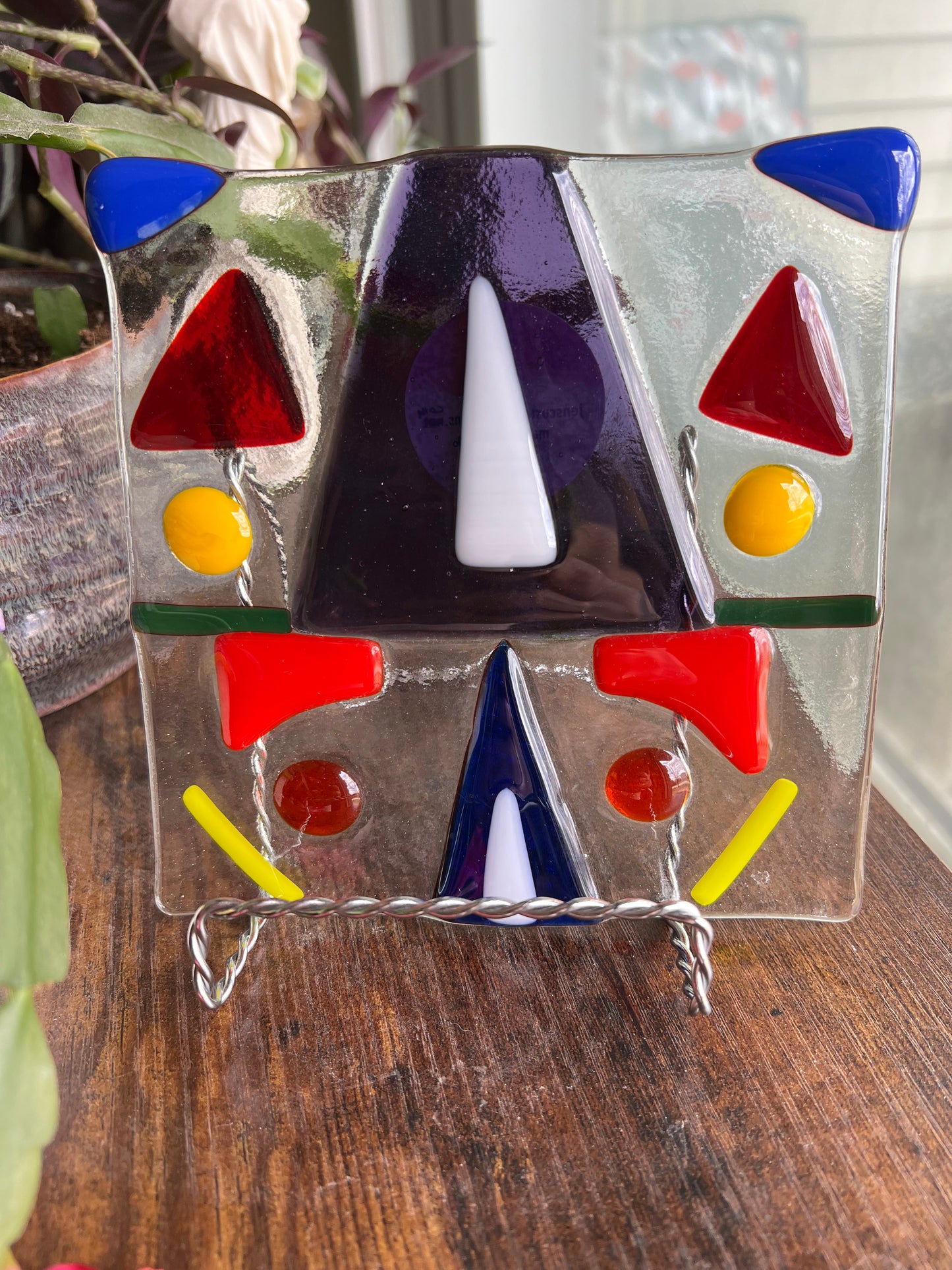 Geometric Fused Glass Suncatcher