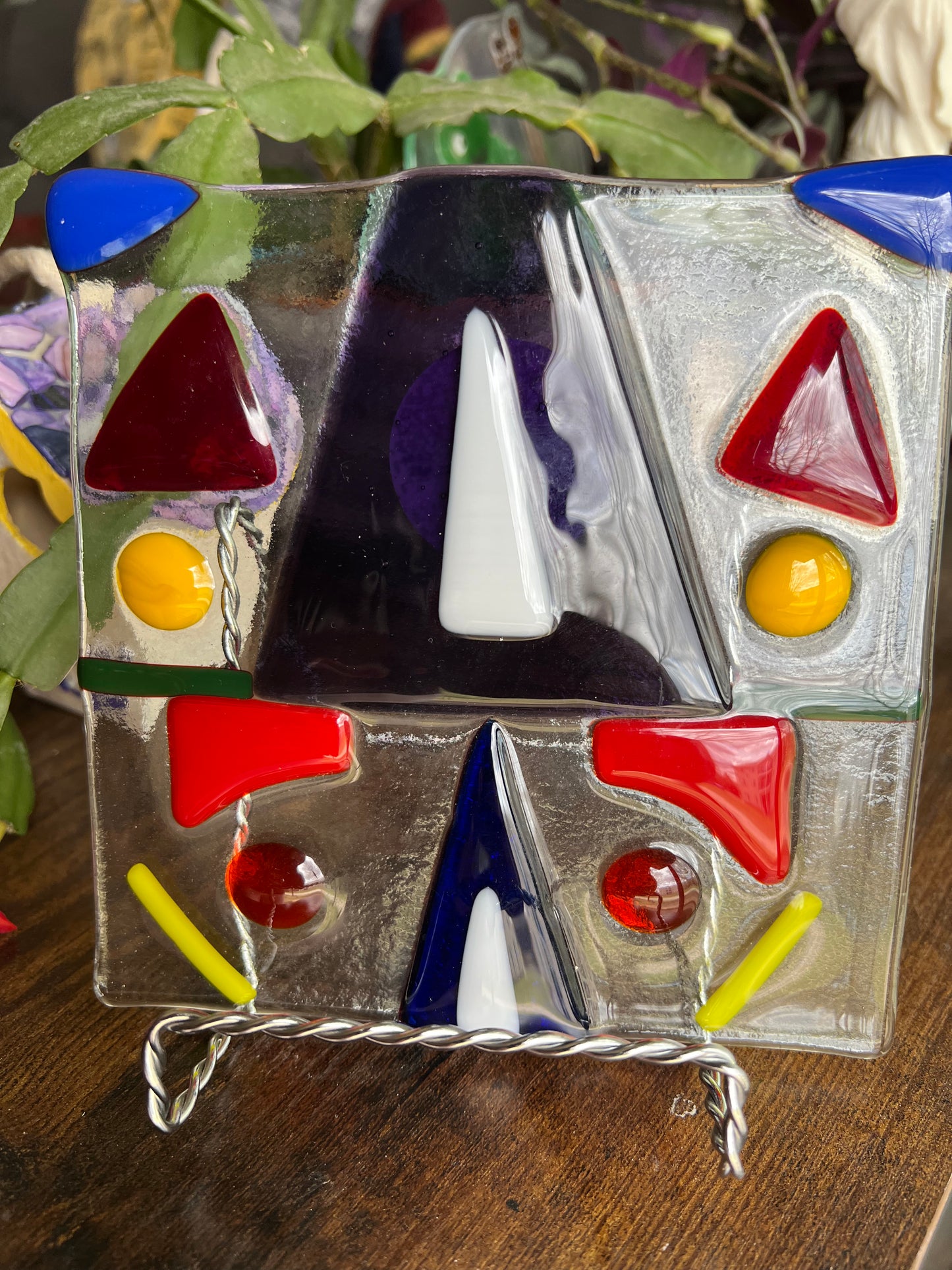 Geometric Fused Glass Suncatcher