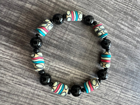 Retro Rubber Bead Bracelet