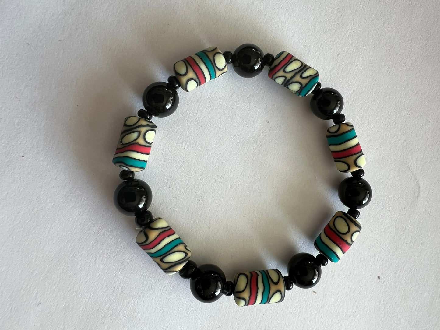 Retro Rubber Bead Bracelet