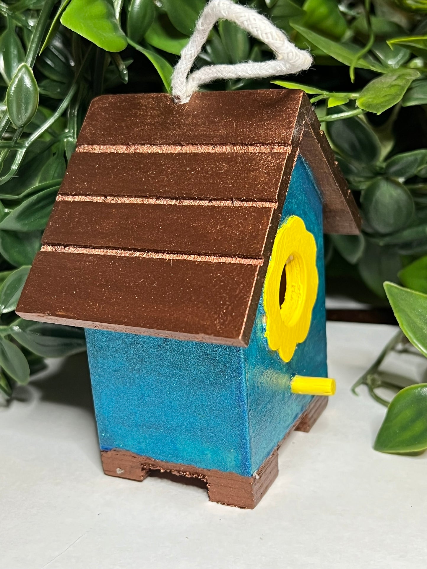 Small Blue Sunflower Birdhouse