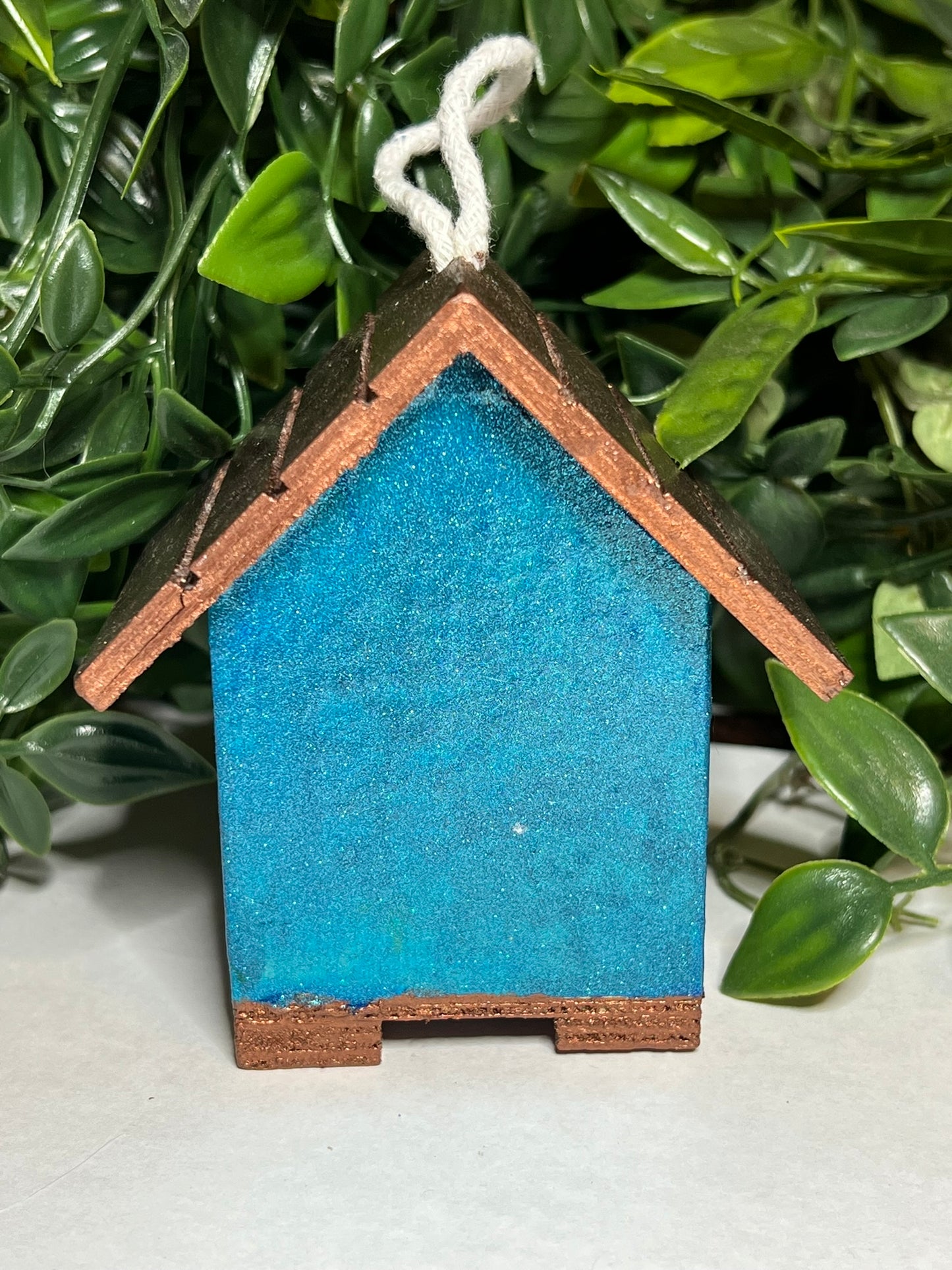 Small Blue Sunflower Birdhouse