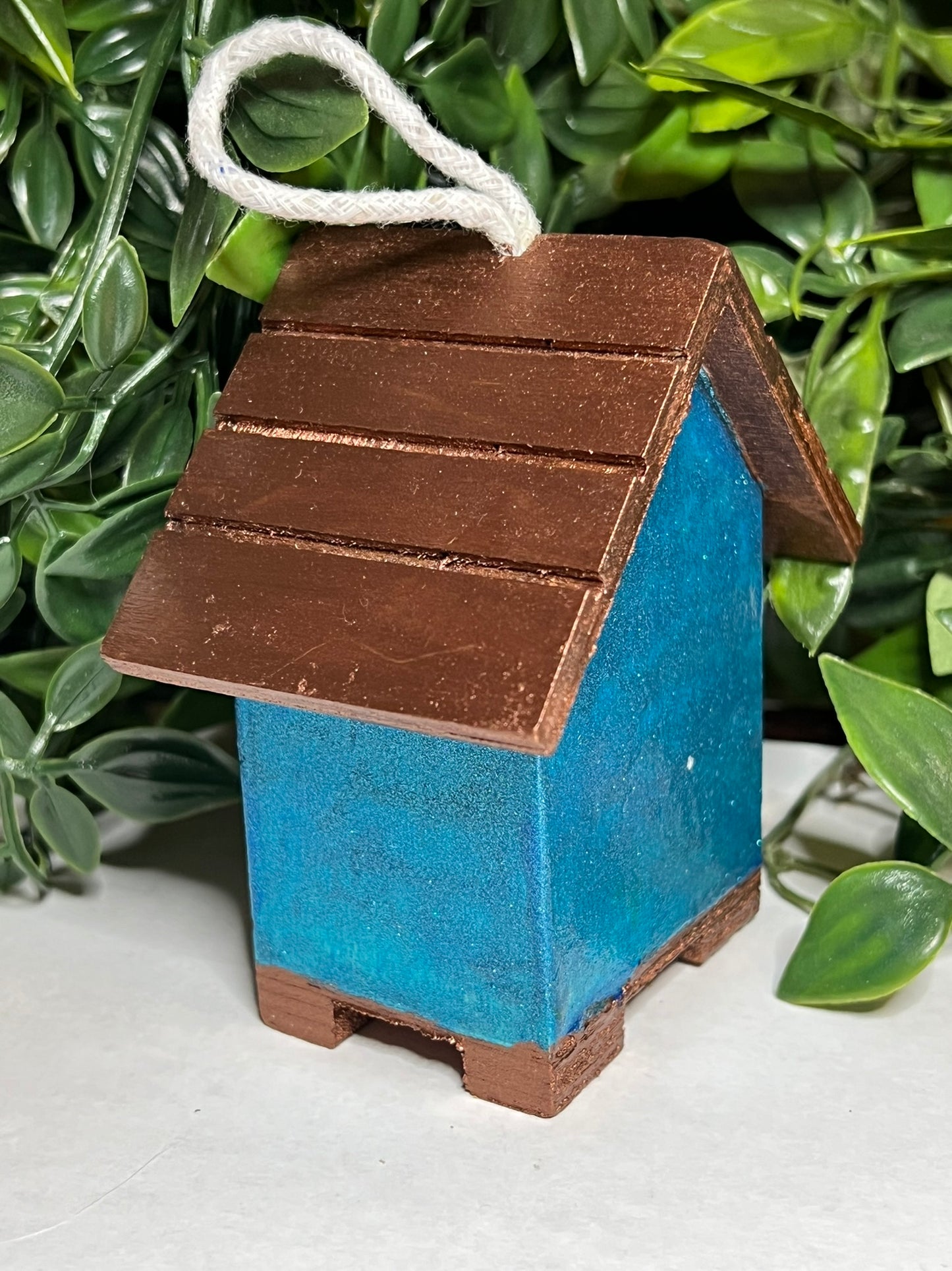 Small Blue Sunflower Birdhouse