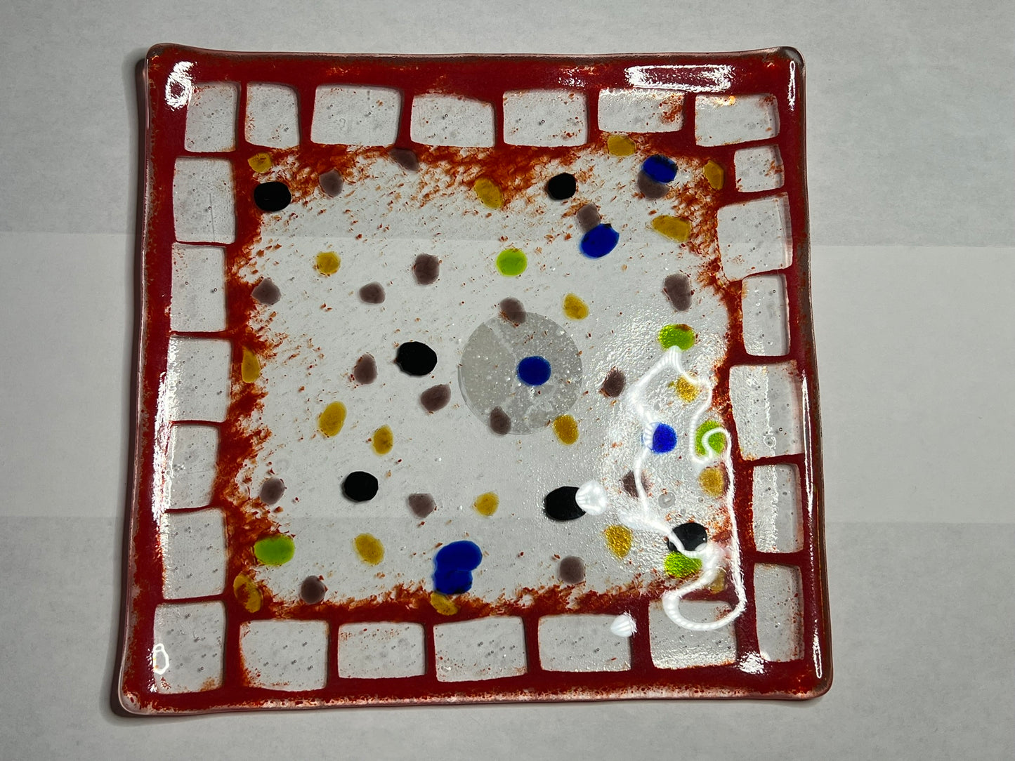 Red Fused Glass Plate