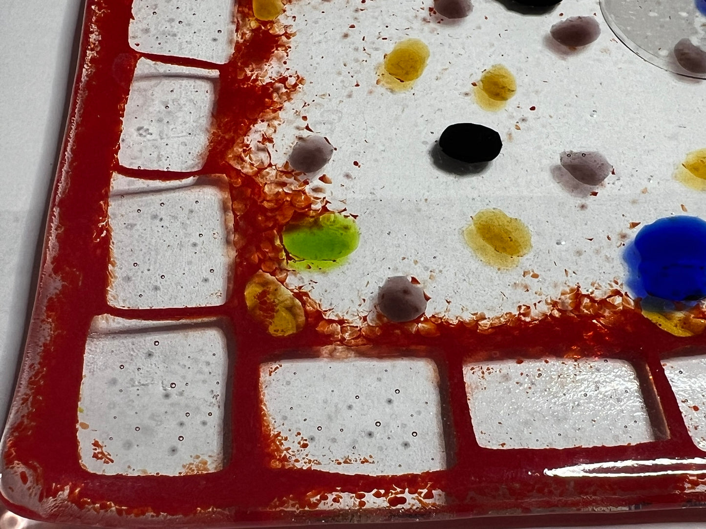 Red Fused Glass Plate