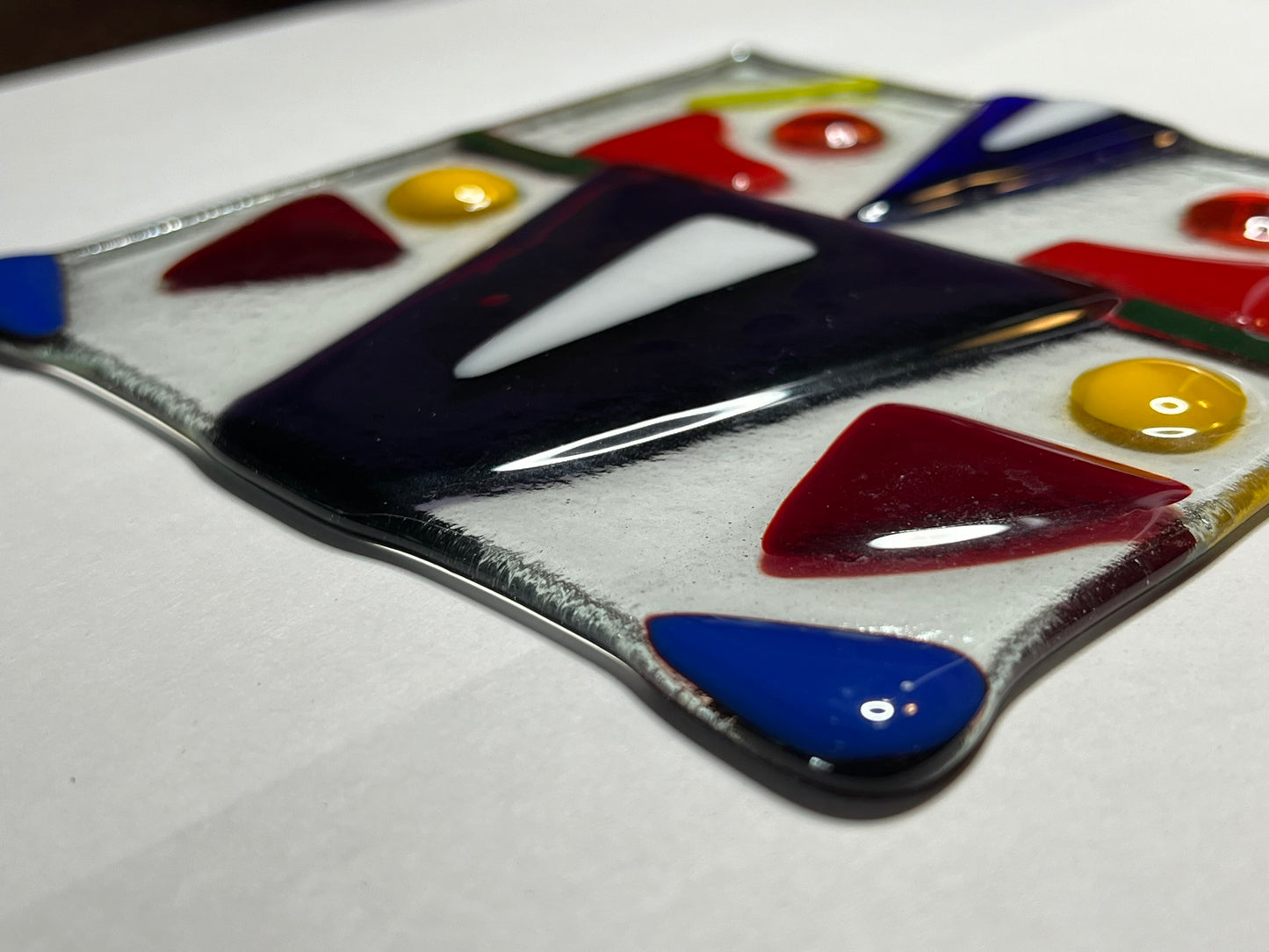 Geometric Fused Glass Suncatcher