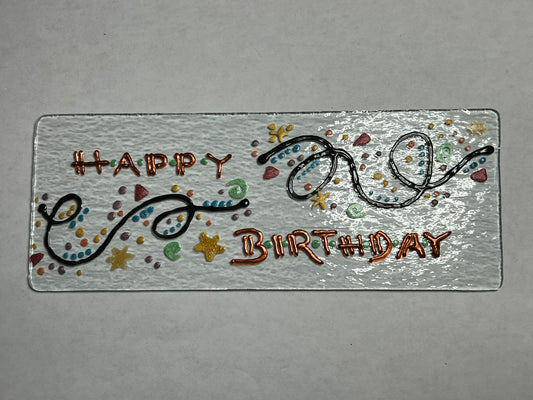 Happy Birthday Suncatcher with Bronze Lettering