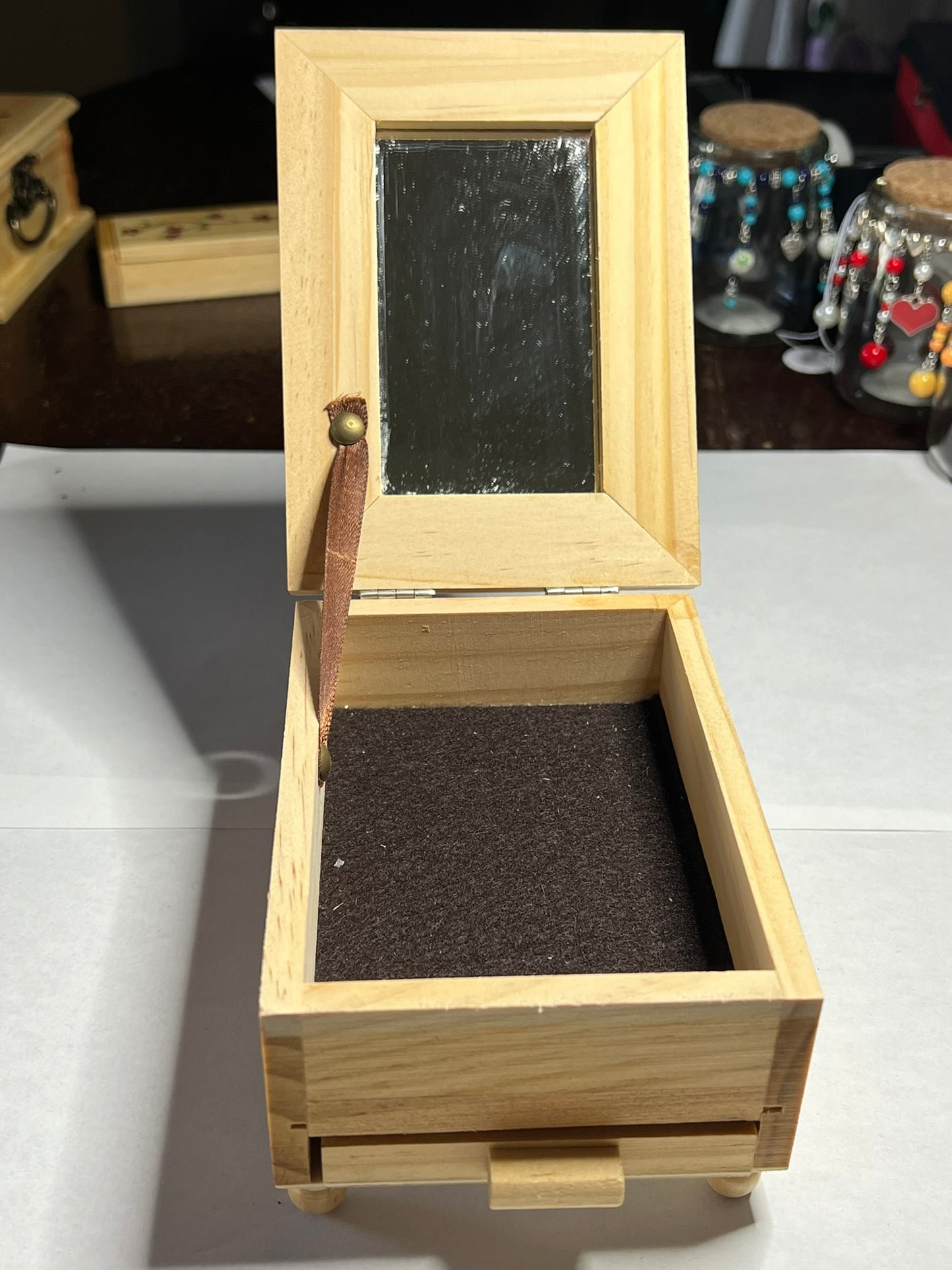 Copper framed Wood Jewelry Box