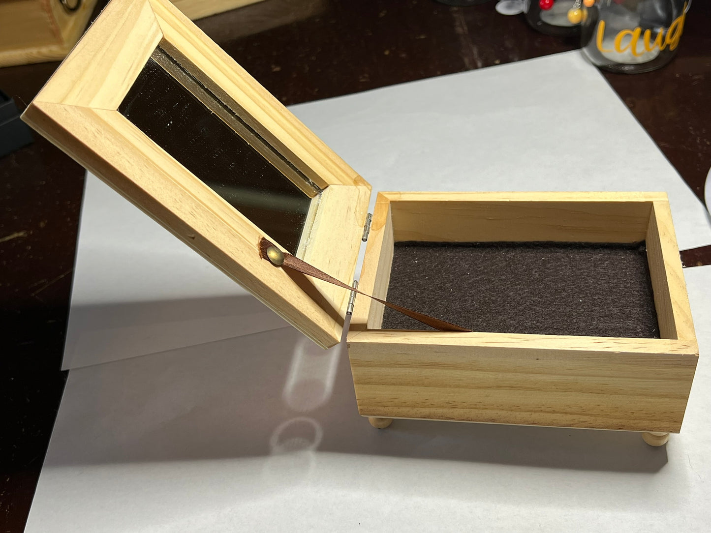 Copper framed Wood Jewelry Box