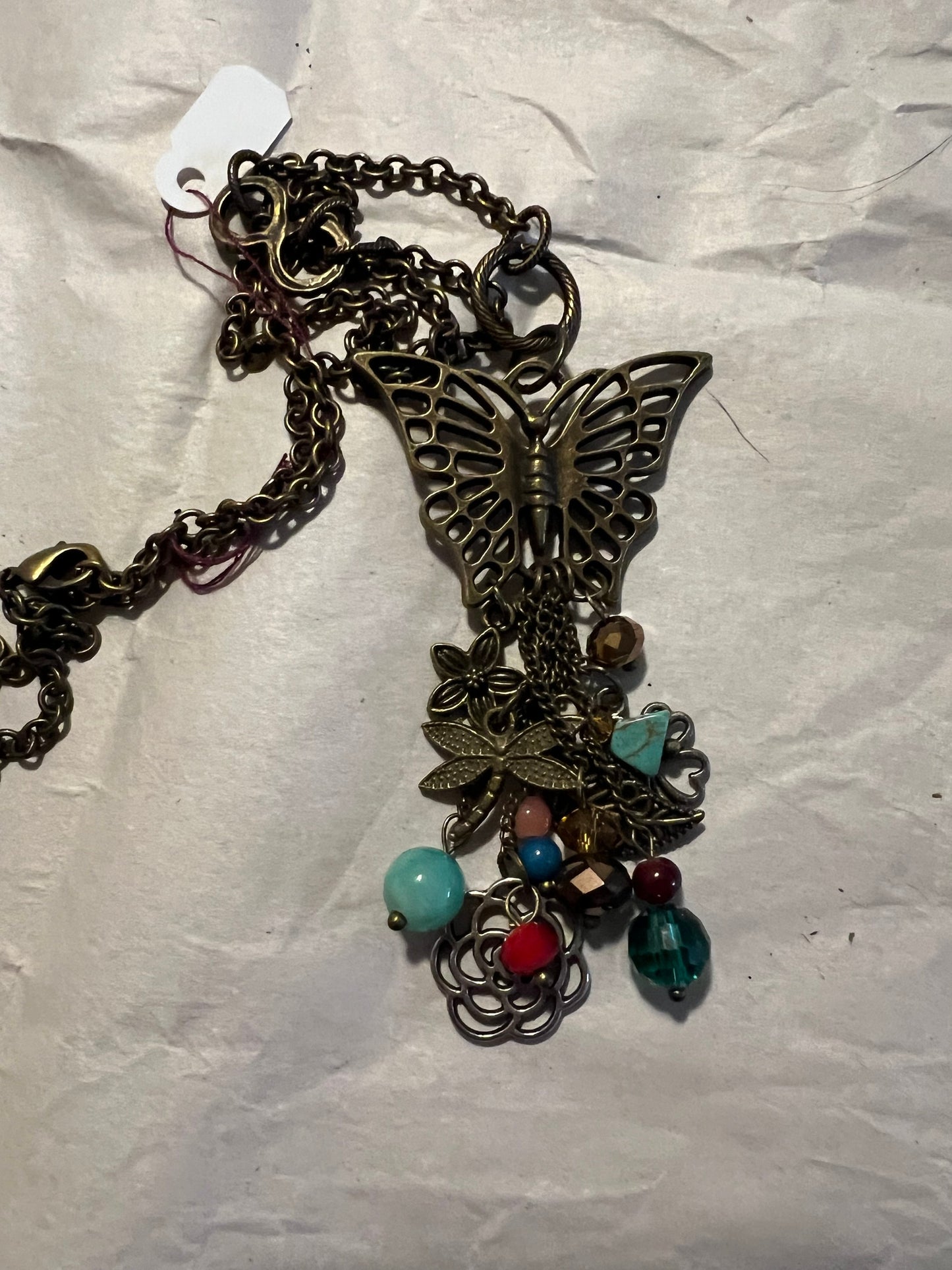 Brass Butterfly Necklace