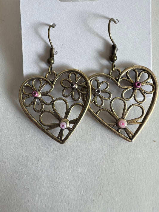 Floral Heart Earrings