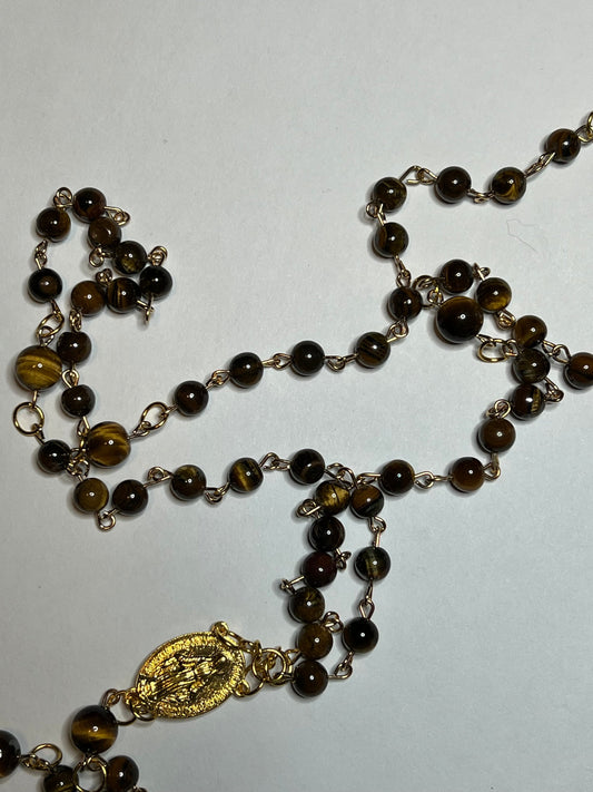 Handmade Rosary - tigereye stones